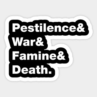 Four Horsemen of the Apocalypse: Pestilence, War, Famine, Death Sticker